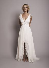 80 Off Sophisticate V Neck Waist With Bowknot Hi Lo Asymmetrical Lace Chiffon Wedding Dress Parisian Wedding Dress Parisian Wedding Wedding Dress Cap Sleeves