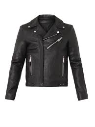 Balenciaga Grained Leather Biker Jacket Biker Jacket Jackets Fashion