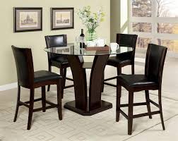 Roundhill furniture cylina glass top round dining table with 4 chairs. 48 Manhattan Glass Counter Height Dining Table W Chairs