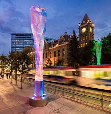 Cliff Garten Studio X2f 2014 Project X2f Luminous Crossings X2f 7th Avenue Gateway Calgary Alberta Parking Design Monument Signs Column Lights