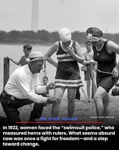 20s - Control of Swimsuit At the time, women with too short costumes were fined.