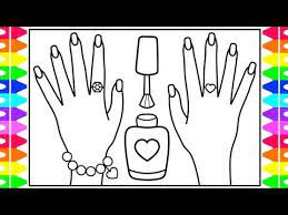 How To Draw Nail Polish For Kids Nail Polish Drawing Nail Polish Coloring Pages For Kids Nails For Kids Coloring Pages For Kids Printable Nail Art