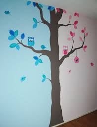 kinderkamer boom voor een jongen en meisje kinderkamer tweeling babykamers muurschildering