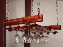 Rustic suspended oak wood rack for 24 wine glass, stemware. Outdoor Bar Glass Holder Gharexpert Hanging Wine Glass Rack Glass Holders Wine Glass Storage