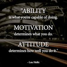 Ability Is What You Re Capable Of Doing Motivation Determines What You Do Attitude Determines How Zitate Zum Thema Arbeit Lebensspruche Sportzitate