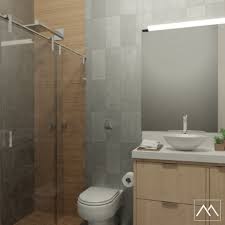 Banheiro Pequeno Porcelanato Madeira No Box Chuveiro Inox Amadeirado Cimento Queimado Design De Interiores De Banheiro Interior Do Banheiro Chuveiro Inox