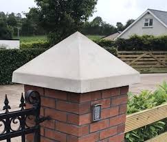 Landmark accents 10 x 10 flagstone pillar cap. Pier Caps Wall Copings Precast Concrete Barretts Concrete Ireland