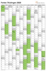 Kalender 2021 thüringen tage linear waagerecht 1 seite. Ferien Thuringen 2020 Ferienkalender Zum Ausdrucken