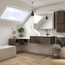 une salle de bains avec des rangements optimises et le zellige en tablier de baignoire leroy merlin ristrutturazione del bagno legno cassettiere