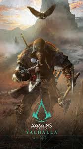 Assassin S Creed Valhalla Wallpaper Hd Phone Backgrounds Game Logo Art Poster On Iphone In 2020 Assassin S Creed Wallpaper Assassins Creed Art Assassins Creed Artwork