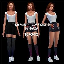 All By Glaza Three Variants Of Stockings Sims 4 Downloads Stockings Sims 4 Sims