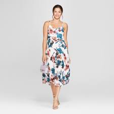 Women S Floral Print Sleeveless Pleated Slip Dress A New Day Cream S Beige Womens Floral Dress Target Dresses White Slip Dress