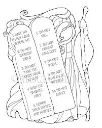 Moses And The Ten Commandments Coloring Page In Two Sizes Etsy Bible Coloring Pages Sunday School Coloring Pages Bible Coloring