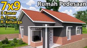 20 denah rumah 3 kamar sederhana terbaik 2018 desain rumah via desainsrumahminimalis.com. Desain Rumah Di Desa 7x9 Meter 3 Kamar Tidur Youtube