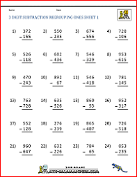 3 digit subtraction regrouping worksheet pdf. Three Digit Subtraction With Regrouping Worksheets