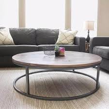 Large Round Wood Coffee Table Wood Top Steel Frame Free Shipping Jw Atlas Wood Co Coffee Table Round Coffee Table Living Room Round Wood Coffee Table