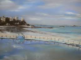 Dinard La Piscine Pastel Sec Par Isabelle Douzamy Artiste Peintre Saint Cast Le Guildo Bretagne 580 Peinture Paysage Dinard Bretagne Dinard