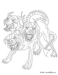 Greek Fabulous Creatures And Monsters Coloring Pages Cerberus The 3 Headed Dog Guadian Of Monster Coloring Pages Animal Coloring Books Animal Coloring Pages