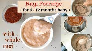 Ragi Porridge For 6 12 Months Baby With Whole Ragi Finger Millet Baby Food Recipe Youtube