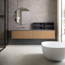 I am 5'3 and currently our contractor has our vanity height at 36 1/4 in. Boffi Free Zone Bathroom Cabinet Tattahome