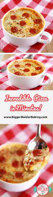 Microwave Mug Pizza Recipe With Video Bigger Bolder Baking Recipe Mug Recipes Recipes Snack Recipes