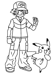 All images found here are believed to be in the public domain. Pikachu Take Ash Ketchum For Great Journey On Pokemon Coloring Page Coloring Sky