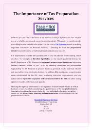 The Importance Of Tax Preparation Services Tax Preparation Tax Preparation Services Business Tax