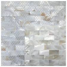 Art3d Mother Of Pearl White Shell Mosaic Tile For Kitchen Backsplashes Bathroom Walls Spas Pools 12 X 12 Seamless 1 Piece Walmart Com Shell Mosaic Tile Shell Backsplash Shower Wall Tile