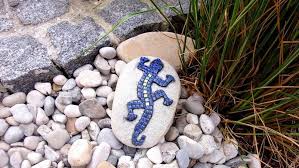 Garten Dekoration Stein Eidechse Blau Mosaik Eidechse Mosaik Mosaiksteine
