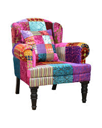 Velvet patchwork armchair tub chair upcycled vintage brocade. Ananya Rayon Velvet Patchwork Chair Multi Living Emporium