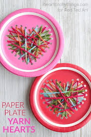 These paper plate sweetheart crowns are just the thing! Paper Plate Heart Sewing Craft
