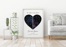 Engagement Gift Custom Star Map Star Map Constellation Chart Star Chart Anniversary Gift Map Gift