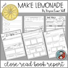 Make Lemonade By Virginia Euwer Wolff Book Report Book Report Authors Purpose Creative Book Report