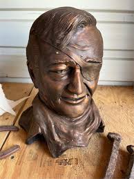 John Wayne Bust As Rooster Cogburn Jay Capps Handmade Bronze Sculpture True  Grit