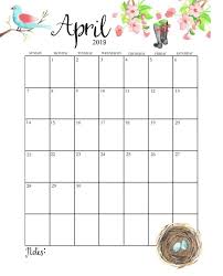Cute April 2019 Calendar Planner Kalender Free
