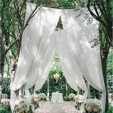 10m White Top Table Chair Swags Sheer Organza Fabric Wedding Party Decor Eage Wedding Wedding Aisle Outdoor Wedding Aisle Decorations Outdoor Outdoor Wedding