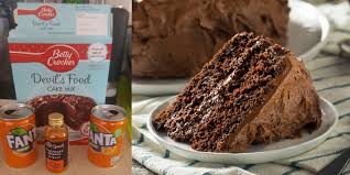 Mix eggs, oil, devil's food cake mix and water together withhand or electric mixer until smooth. This 3 Ingredient Chocolate Orange Cake Is Made In A Slow Cooker And One Ingredient Is Fanta