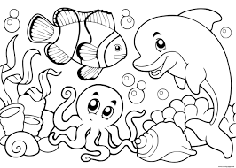 Underwater coloring pages for adults. Underwater Life Ocean Coloring Pages Printable
