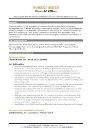Proven work experience as a finance officer or similar role. Financial Officer Resume Samples Qwikresume