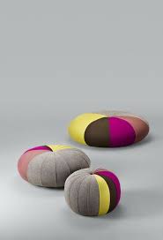Ministry Of Design Demographically Speaking Demographically Speaking Comprises Three Differently Sized Upholstered Poufs Each Refl Kirlent Yastiklar Minder