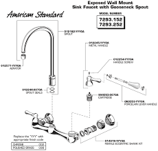 Even with the undermount sink. Plumbingwarehouse Com American Standard Commercial Faucet Parts For Models 7293 152 And 7293 252