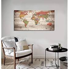 Your living room is probably the busiest room in your home, as it is where you gather with family and friends. Buy World Map Wall Art For Living Room Decor World Map Poster Hd Photo Canvas Prints Modern Large Framed Art Map Of The World Vintage Artwork Wall Maps Pictures For Office Wall