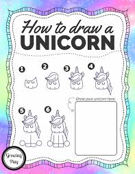 How to draw a unicorn for beginners. How To Draw A Unicorn Free Printable Growing Play