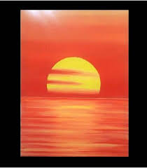  Handmade Acrylic Painting Abstract Painting Sunset Red Yellow Orange Wall Art By Rainbowb Sunset Canvas Painting Sunset Painting Acrylic Yellow Painting