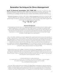 These days, meditation is commonly used for relaxation and stress reduction. Pdf Relaxation Techniques For Stress Management