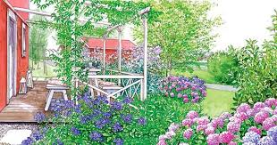 Schwedenhaus Terrasse Im Blutengewand In 2020 Bepflanzung Garten Bauerngarten