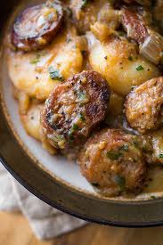 Saucy Hungarian Red Potato Goulash With Smoked Sausage Recipe Sausage Dishes Recipes Pork Recipes