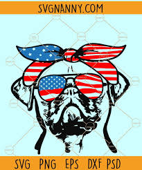 Download Pug With Usa Bandana Svg 4th Of July Pug Svg Merica Pug Svg Pug Svg Svg Nanny