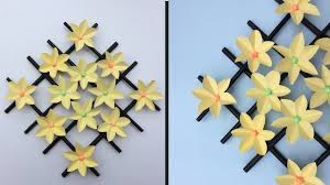 How To Make Wall Hanging Paper Flower Diy Hanging Flower Home Decor Wall Decoration Ideas Diy Paper Flower Wall Paper Flowers Diy Paper Flower Wall