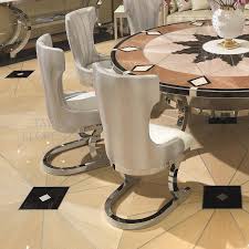 Room size, chair size, space between each chair and space between the chair and wall should all be considered for reliable placement. High End Polished Steel Dining Chairs Taylor Llorente Furniture